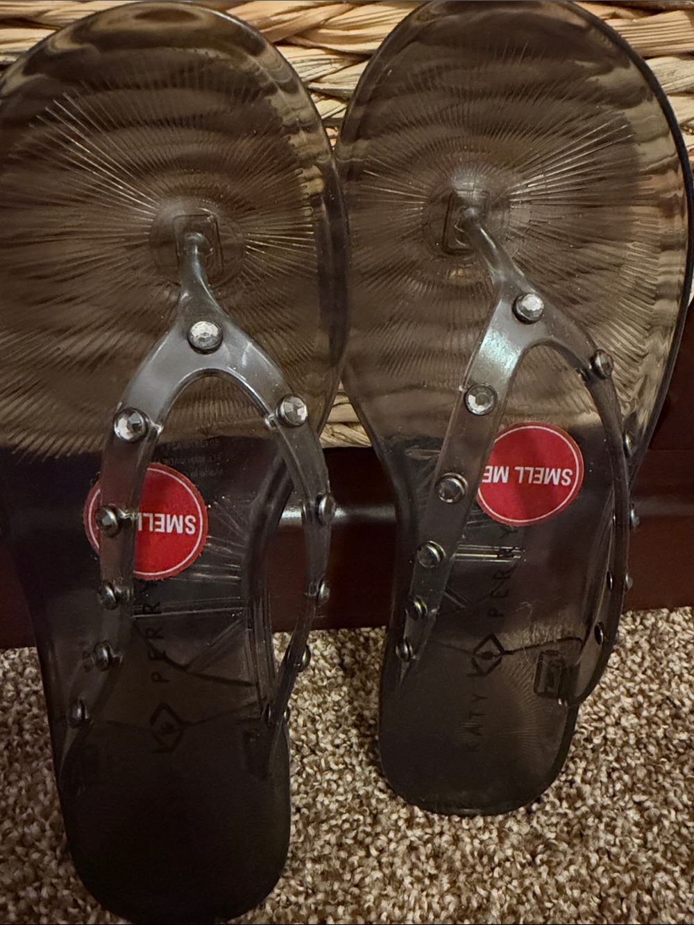Katy Perry Collections Smoke Clear Jelly Sandals with Silver Studs